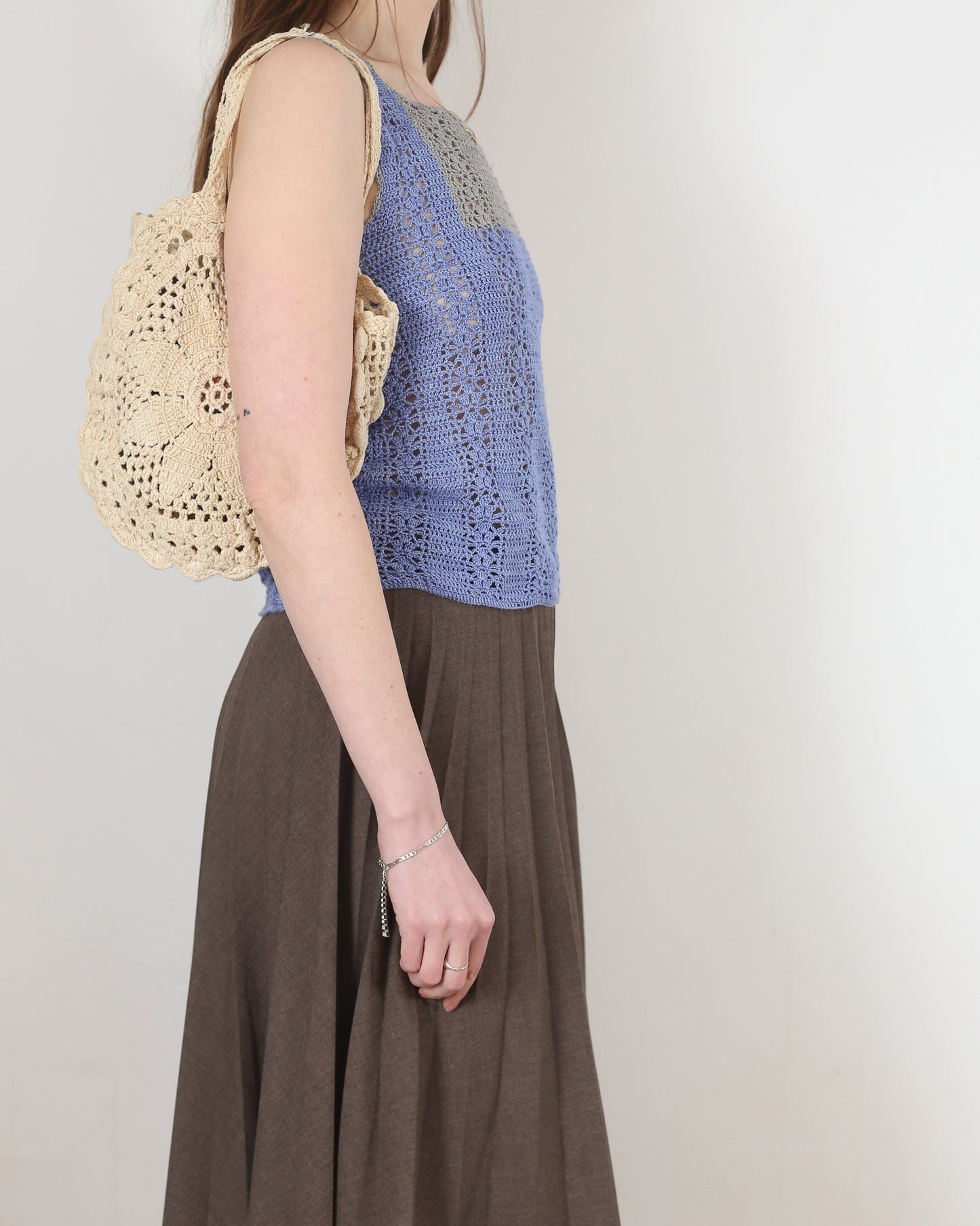 hand crochet blouse, S-M