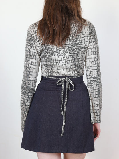 pleated mini skirt