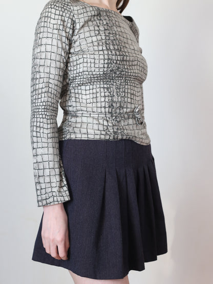 pleated mini skirt