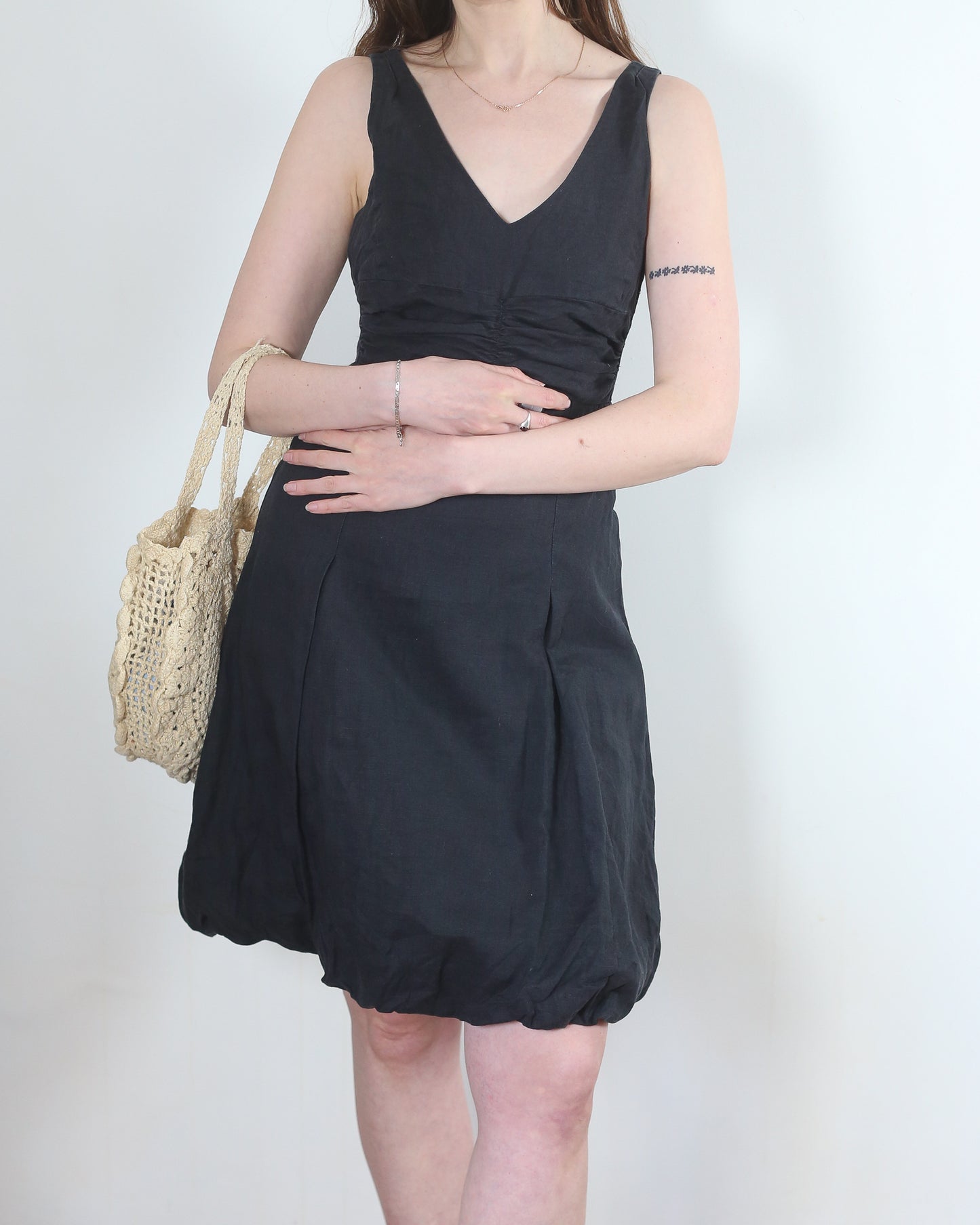 linen bubble dress, XS-S