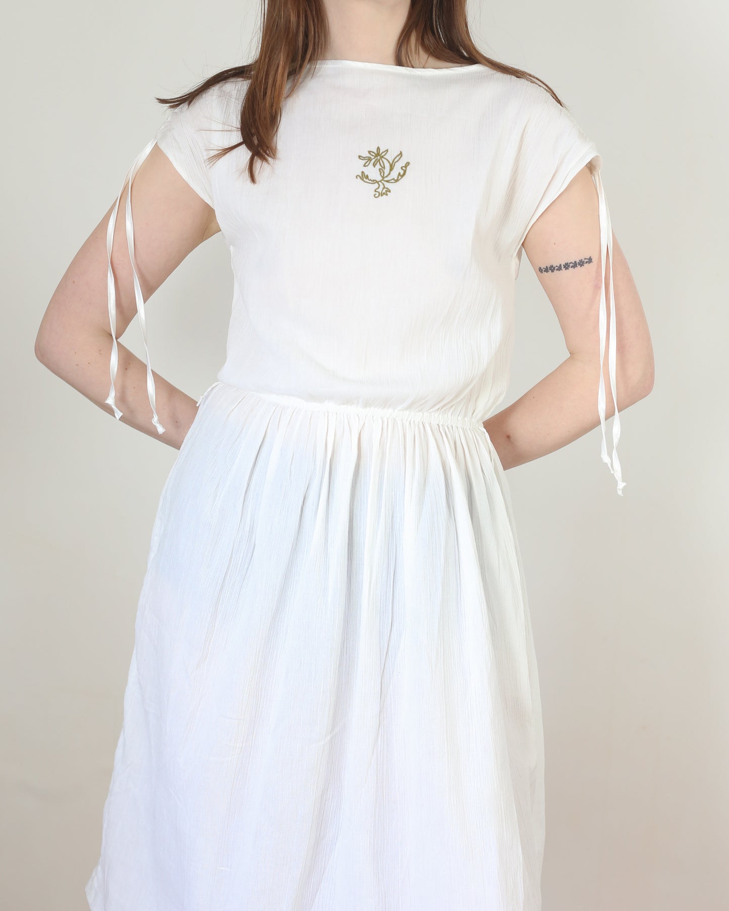 white summer dress, S-M