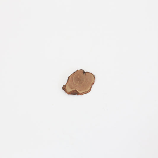 80's wood brooch
