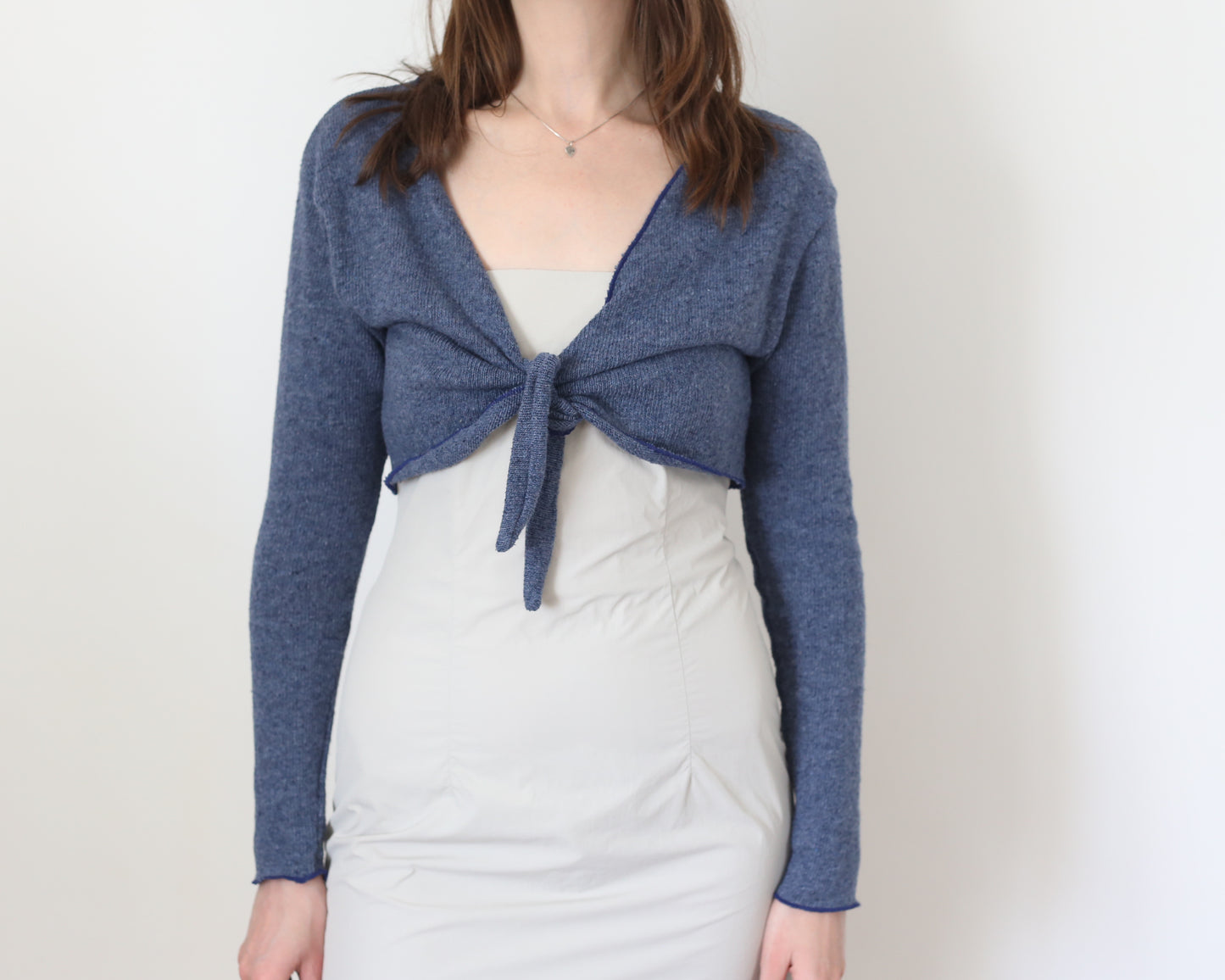 front tie knit cardigan