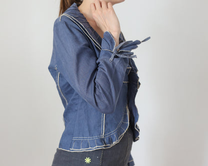 blue linen blazer