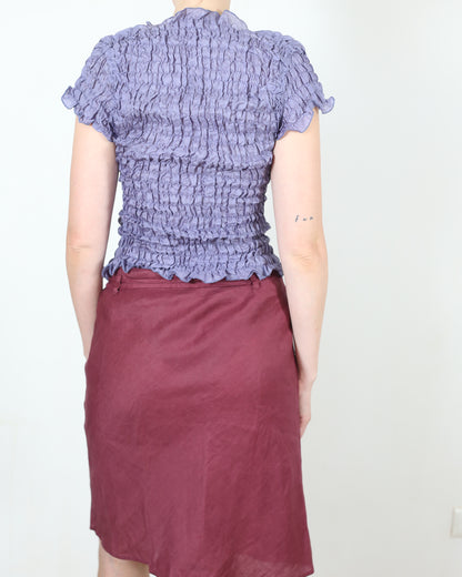 midi burgundy skirt