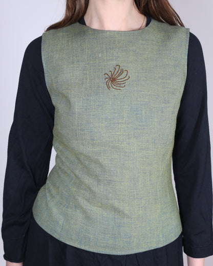 dusty green top, S-M